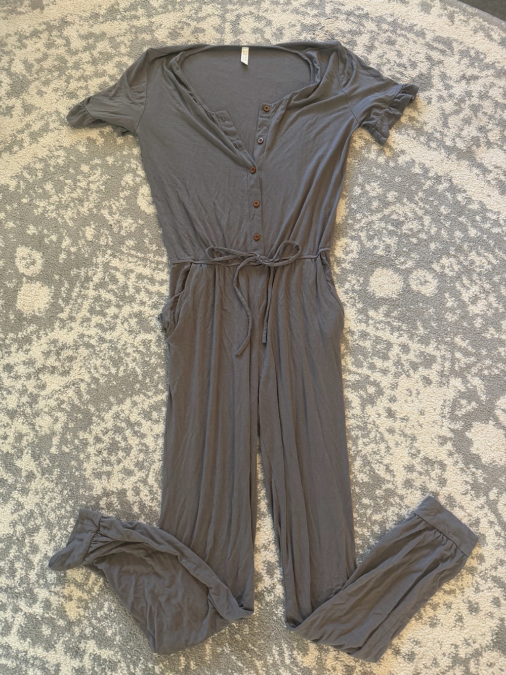 Flamingo Urban Gray Button-Front Jumpsuit